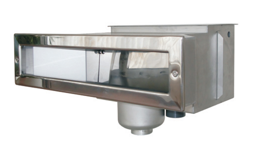 Fluidra Edelstahlskimmer SLIM 5000 V4A Saugbreite 500mm inkl. Flansch+Blende