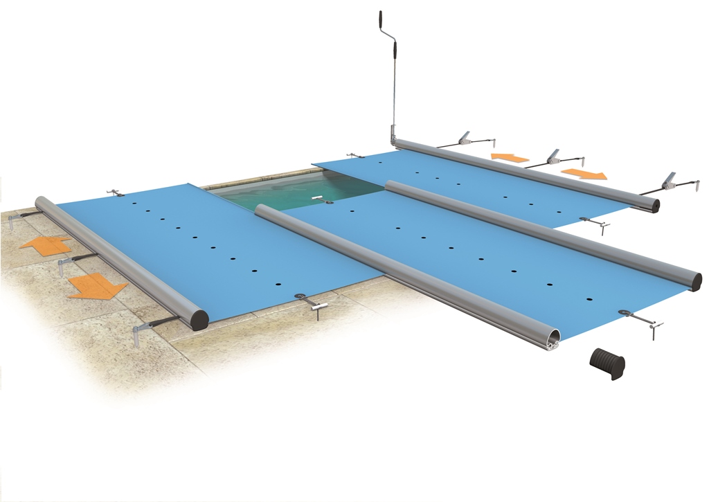 Walter Piscine WALU Pool Eve Rollschutz Sicherheitsabdeckung inkl. Kurbel (79,00 € pro 1 m²)