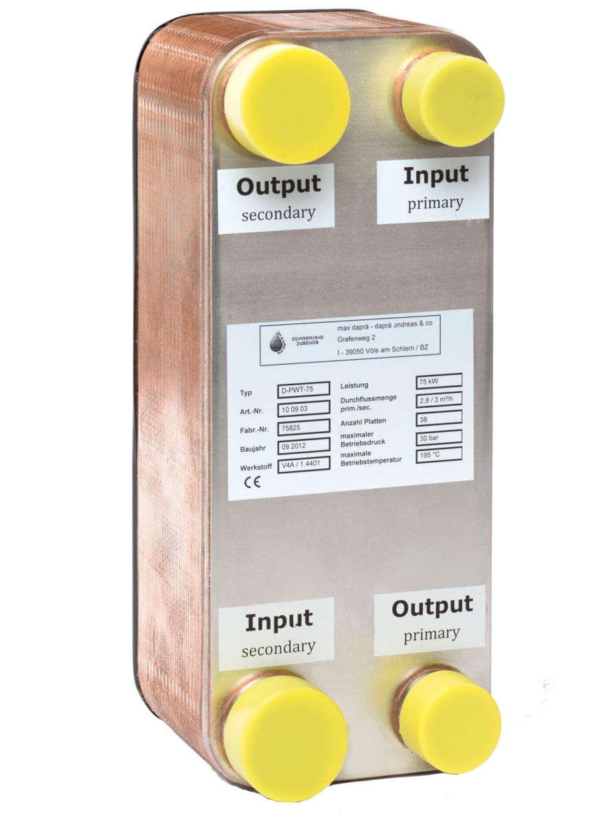Dapra Plattenwärmetauscher PWT 75 kW Edelstahl gelötet