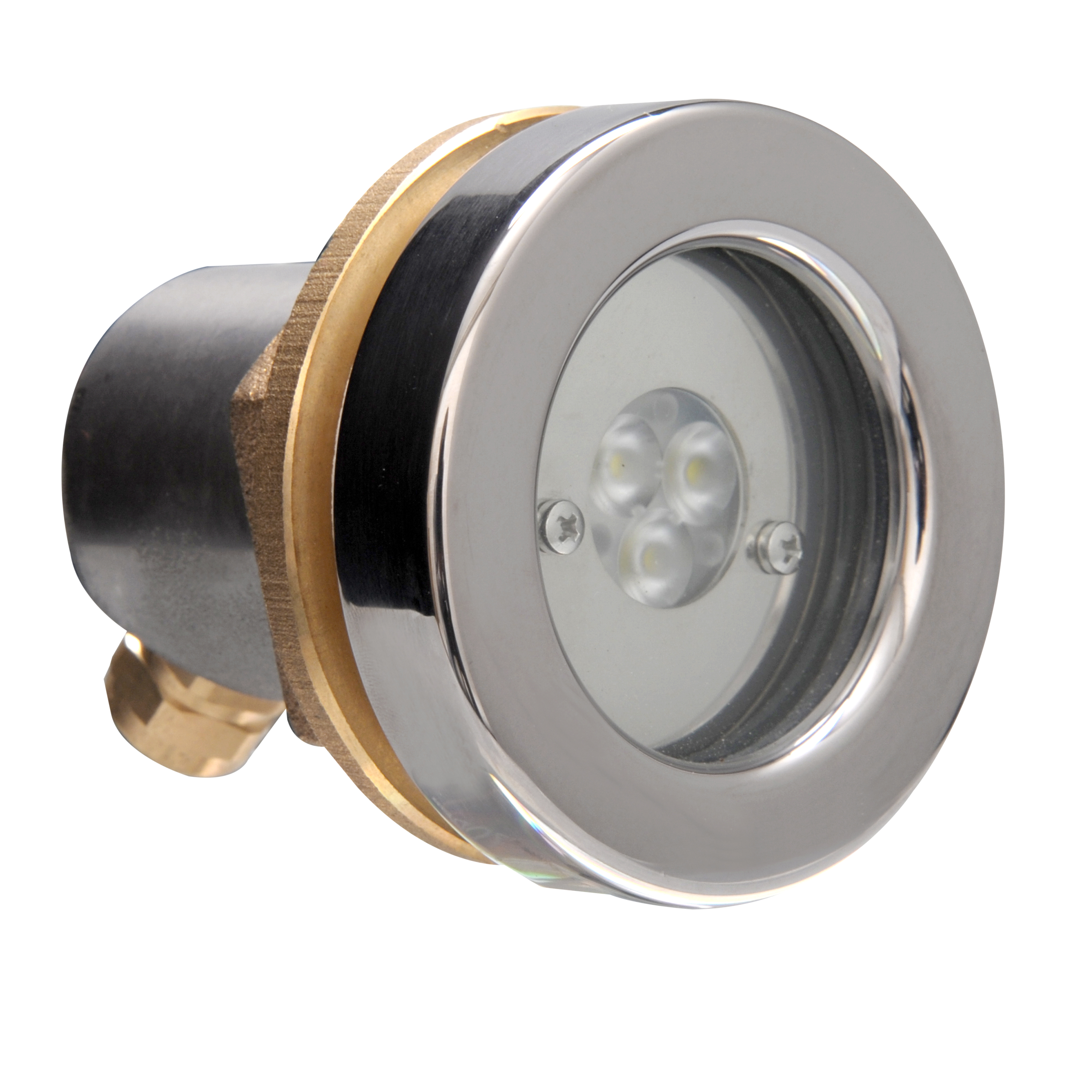 Hugo Lahme VitaLight Scheinwerfereinsatz "3er PowerLED mit Kontermutter" Ø 72 mm Bronze Warmweiß 1071 LM 40°