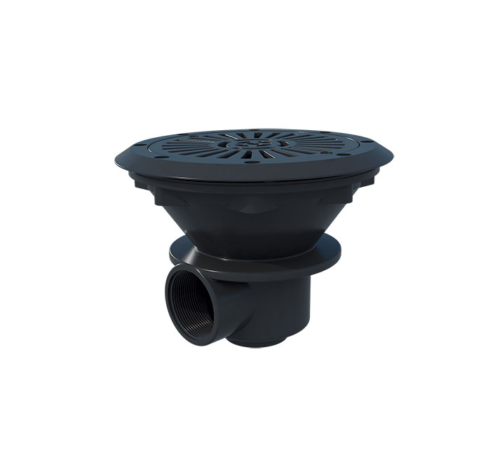 Fluidra Astral Bodenablauf Anthrazit Ø 230 mm für Folien-/Betonbecken