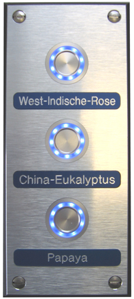 WDT Tasterplatte 4- fach Alu- Kunstoff- Alu 4mm Piezotaster mit Ringbeleuchtung