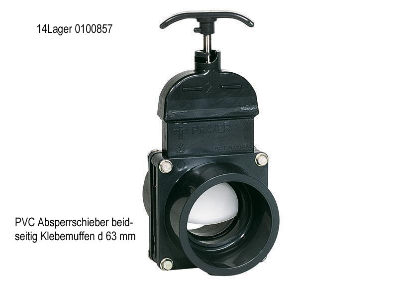 Bevo PVC Absperrschieber beidseitig Klebemuffen d 63 mm leichtgängig
