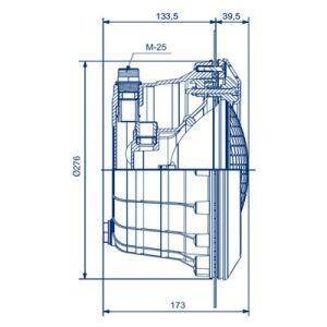 Unterwasserscheinwerfer 300W/12V für Folienbecken runder Edelstahl-Blende Kunststoffflanschsatz
