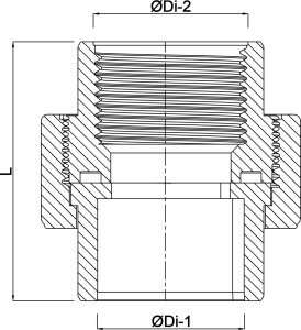 PVC Edelstahl Verschraubung 63 mm x 2" mit...