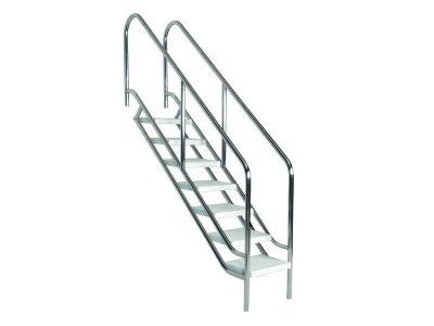 Treppe deluxe V4A 6-stufig rutschfest Beckentiefe bis 1,55 m
