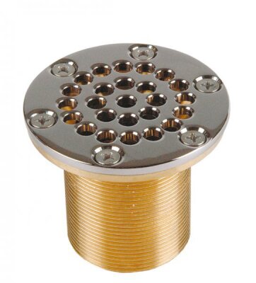 Allfit Rinnenablauf RG 70 mm Gewindelänge mit Rost d 92,5 mm, G 2" AG x 1 1/2" IG