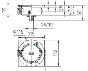 VitaLight Verteilerdose rechteckig mit Deckel aus V4A
