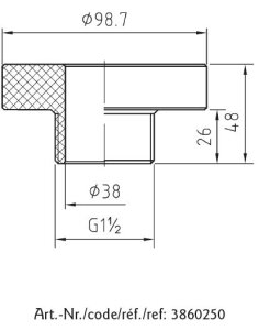 PVC Übergangsstück / Adapter DA 99 x 1,5" AG