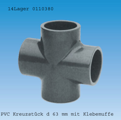 PVC Kreuzstück Klebemuffe Ø 63 mm