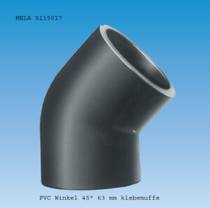 PVC Winkel 45° Klebemuffe Ø 63 mm