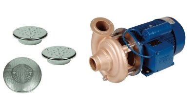 Fitstar Anschlussatz Wandmassage 2-fach 400 V; 3,4 kW und Roguss-Pumpe Taifun