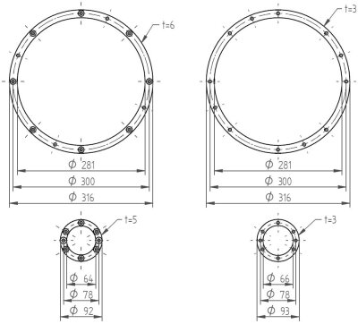 Fitstar Flanschringsatz 2-teilig für Folienausführung