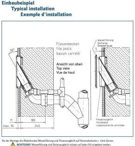 Schwimmkanaldüse 30° aus Rotguss