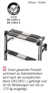 Ersatzstufe f&uuml;r Leitern Deluxe Sicherheitsstufe V4A