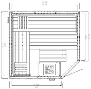 Saunatop Sauna Eifel Classic Ecksauna (5-Eck) Elementsauna