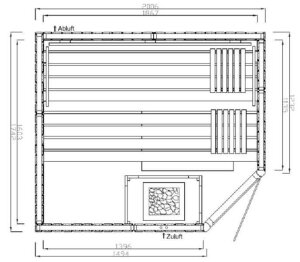 Saunatop Sauna Eifel Classic Ecksauna (5-Eck) Elementsauna