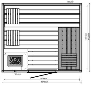 Saunatop Sauna Karat 58 mm Eckpfosten Blockbohlensauna EXTRASTARK