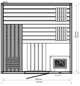 Saunatop Sauna Karat 58 mm Eckpfosten Blockbohlensauna EXTRASTARK