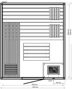 Saunatop Sauna Karat 58 mm Eckpfosten Blockbohlensauna EXTRASTARK