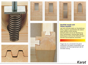 Saunatop Sauna Karat 58 mm Ecksauna (5-Eck) Eckpfosten Blockbohlensauna EXTRASTARK