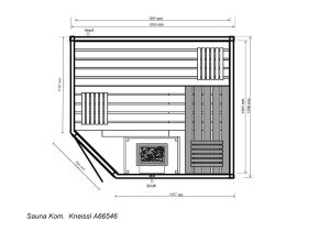 Saunatop Sauna Karat 58 mm Ecksauna (5-Eck) Eckpfosten Blockbohlensauna EXTRASTARK