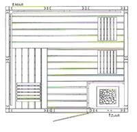 Saunatop Blockbohlensauna Brillant 58 mm Kassettenbauweise 4-Eck