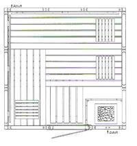 Saunatop Blockbohlensauna Brillant 58 mm Kassettenbauweise 4-Eck