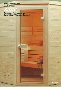 Saunatop Sauna Karat 58 mm Überstand Blockbohlensauna EXTRASTARK