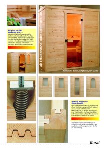 Saunatop Sauna Karat 58 mm Überstand Blockbohlensauna EXTRASTARK