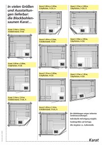 Saunatop Sauna Karat 58 mm Überstand Blockbohlensauna EXTRASTARK