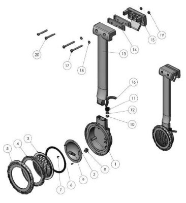Ersatzteil Blende mit Glas und Klemmring für Einhänge-Unterwasserscheinwerfer Halogenlampe 75W
