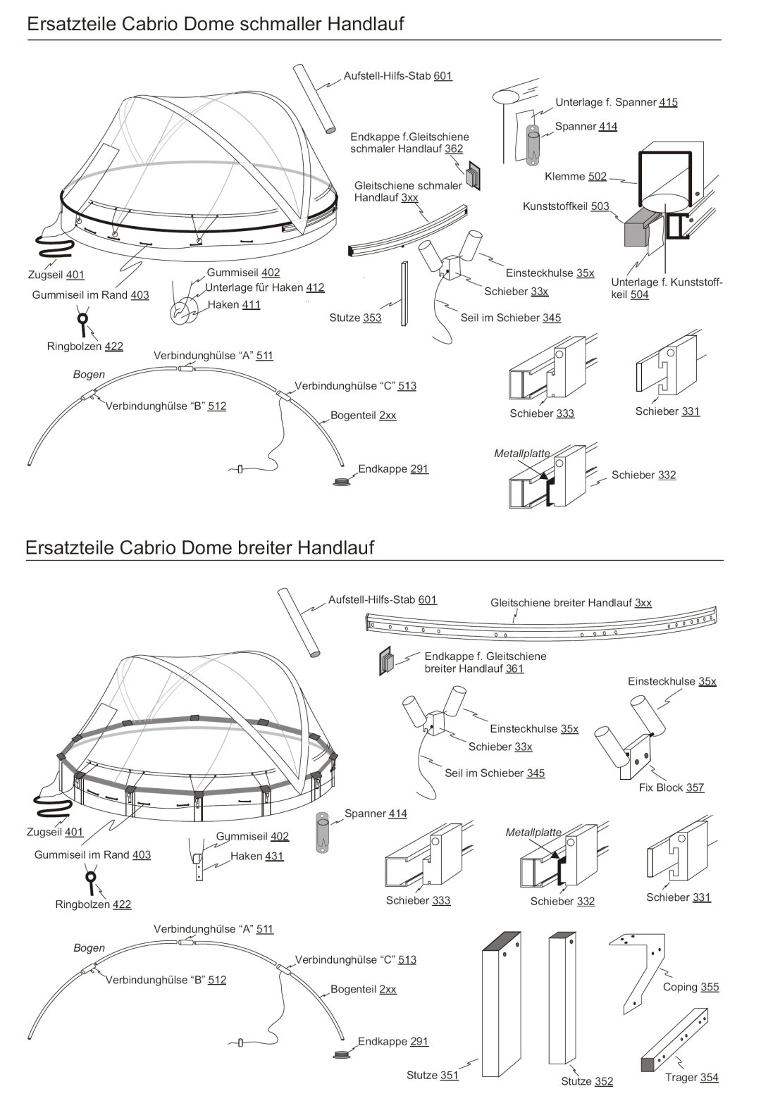 Futur Pool Ersatzfolie für Cabrio Dome Rundbecken bis 4,50 m (4,60 m)