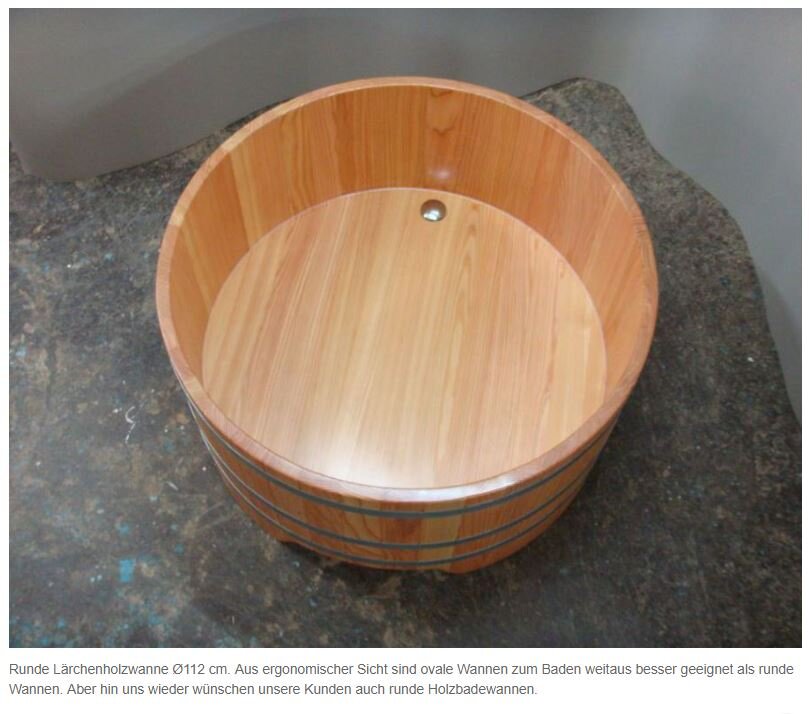 Blumenberg Holzbadewanne rund Lärche Ø112 cm