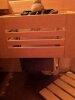 NEW Sauna Ofenschutzgitter Abachi/Fichte U-Form B x T 62 x 44 cm