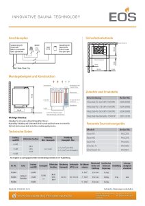 EOS Saunaofen Bi-O Thermat Wandofen mit Verdampfer