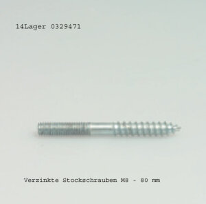 Verzinkte Stockschrauben M8 - 80 mm