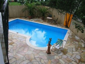 BALI Salzwasser Schwimmbad Rechteckbecken Komplettset Salzwasserpool Top Technik