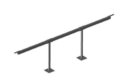 Bieri Schneeträger Längsseite des Beckens aus Aluprofilen mit Stützfüßen (UNIVERSAL / NOVAROLL) inkl. Schutzplatte Ø150 mm (PVC)