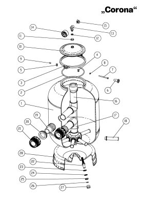 Corona Kesselanschlussfitting 1 1/2" + Konkavdichtung Set