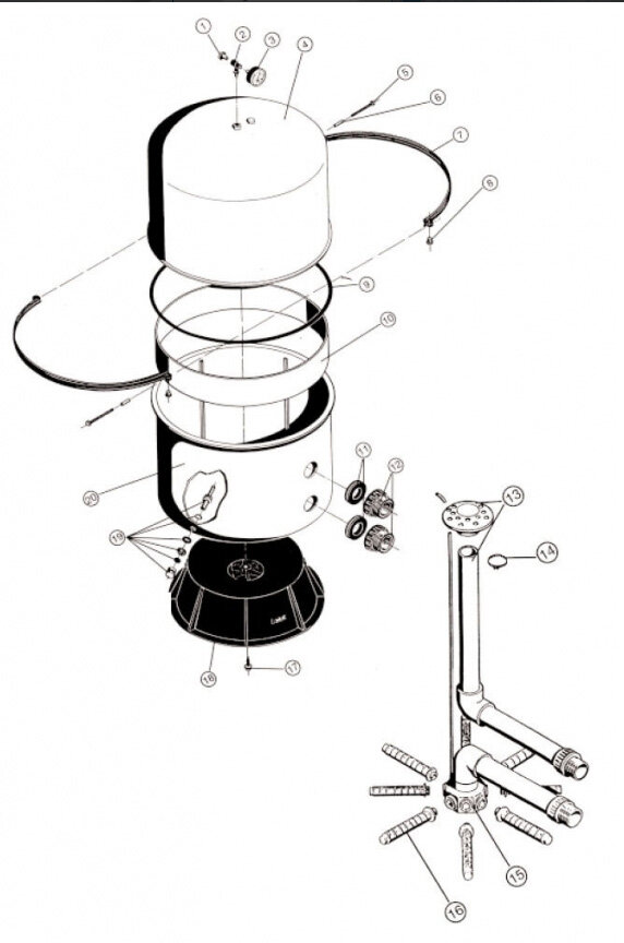 Fluidra Astral Bilbao Classic 400 Kunststoff-Unterteil grau