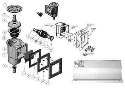 Miniskimmer Skimmerkorb mit 4 Stiften