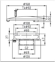 Antiwirbel- Deckel 168 mm für Hugo Lahme Bodenablauf