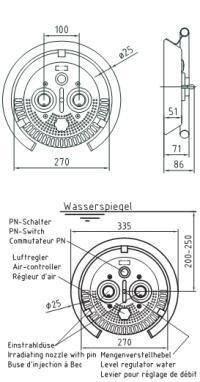 Hugo Lahme Niro-V4A Blende für Armatur für Taifun-Duo-Jet Anlage