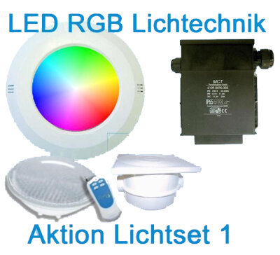 Seamaid Beleuchtungsset LED RGB Lichtset 1 12 V Unterwasserscheinwerfer inkl. Fernbedienung