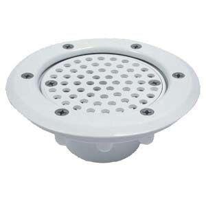Bodeneinlaufdüse Weiß für Folienbecken mengenverstellbar 63 mm Klebemuffe