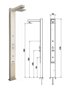 Astral Edelstahl-Standbrause IGUAZU Perfection Kalt- & Warmwasser