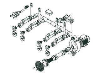 FITSTAR Anschlusssatz Massageanlage Standard 4-fach 1,5...