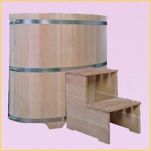 Eliga Holz Tauchbecken versiegelt mit Kunststoff-Einsatz weiß LxBxH 115x75x100 cm