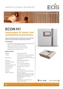 EOS Saunasteuergerät ECON H1 Sauna und Feuchtebetrieb